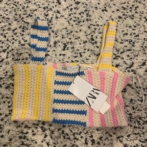 zara striped knit top